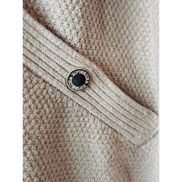 White House Black Market Womens Sweater Cape Beige Oversize Jacket Sz L A0043 - Picture 4 of 6